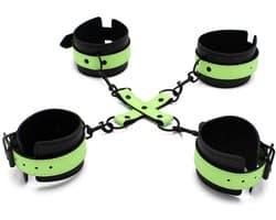 Kiotos - Glow in the Dark - Boeienset - Polsboeien Handboeien en Hogtie Set