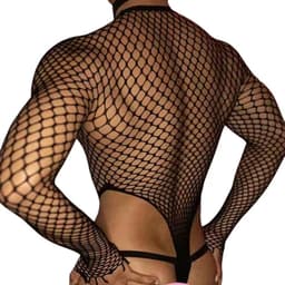 V-Line Bodystocking heren - Mesh jumpsuit - Erotisch mannen lingerie - One size — thumbnail 2