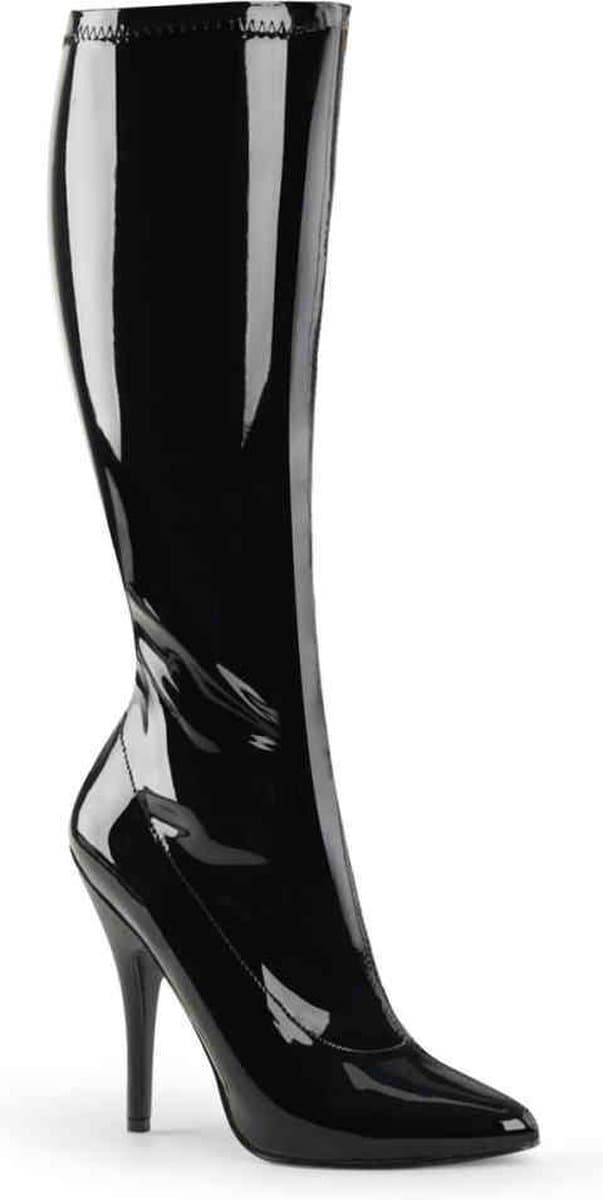 EU 42,5 = US 12 | SEDUCE-2000 | 5 Plain Stretch Knee Boot, Side Zip — afbeelding 1