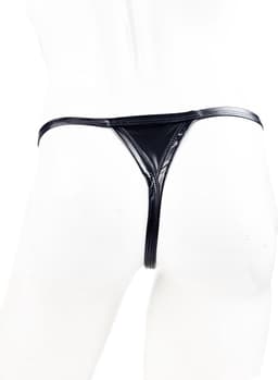 BamBella® S/M open kruis string Maat S/M nep leer voor mannen - BDSM Erotische Sex kleding — thumbnail 3