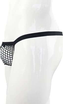 BamBella® String - XXL - kant voor mannen Erotische Sexy Lingerie Heren Zwart mannen ondergoed slip doorzichtig — thumbnail 3