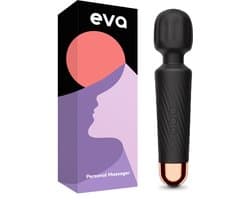 Eva® Personal Massager - Magic Wand - Vibrator voor Vrouwen - Krachtige Clitoris Stimulator - 75% Intensere Stimulatie - 20 Standen - Fluisterstil - Sex Toys voor Vrouwen - Seksspeeltjes - Cadeau voor Vrouw - Sensuele Audio - Obsidian Black