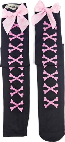 BamBella® -kousen dames - roze strikjes sokken zwart — thumbnail 1