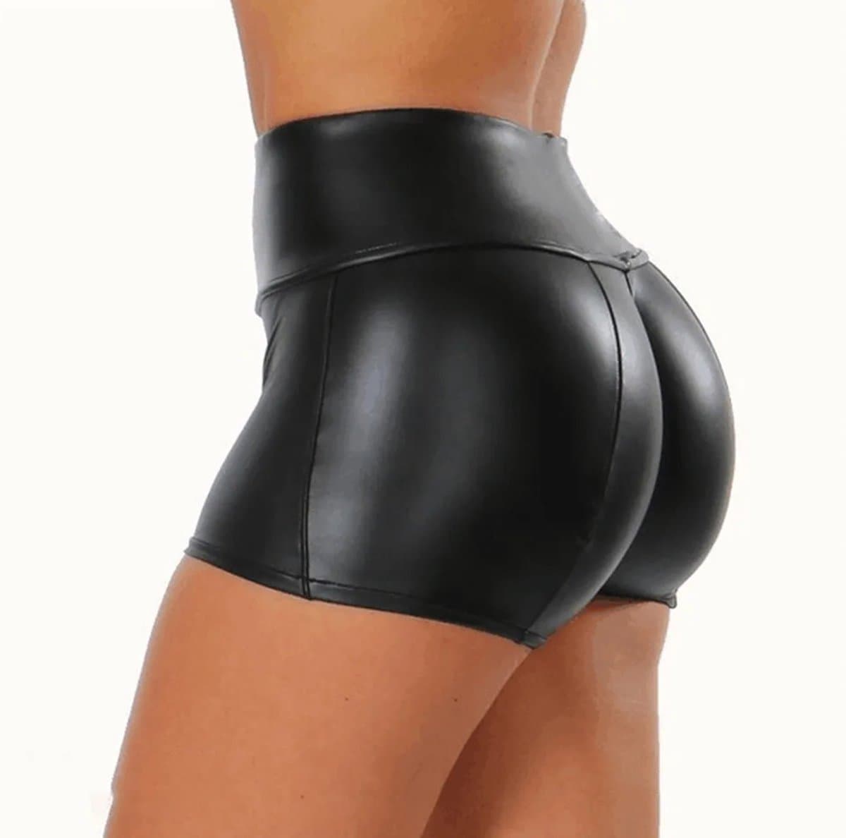 Strakke lederen push-up short vrouwen - Sexy BDSM broekje - Erotische kleding voor haar - Ronde billen - Leer - Nachtclub - Mini short - Rollenspel — afbeelding 1