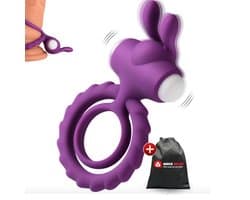 Quick Relief Duo Rabbit Vibrator™ - Cockring - Cock Ring Vibrerend - Penis Ring - Sex Toys voor Mannen en Vrouwen - Verstelbaar - Siliconen