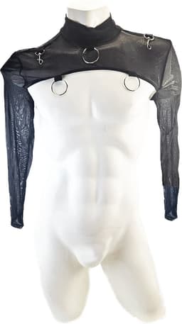 BNDGx® - Sexy Erotische korte crop Top - Maat S/M - shirt rollenspel top mannen met ijzeren ringen — thumbnail 1