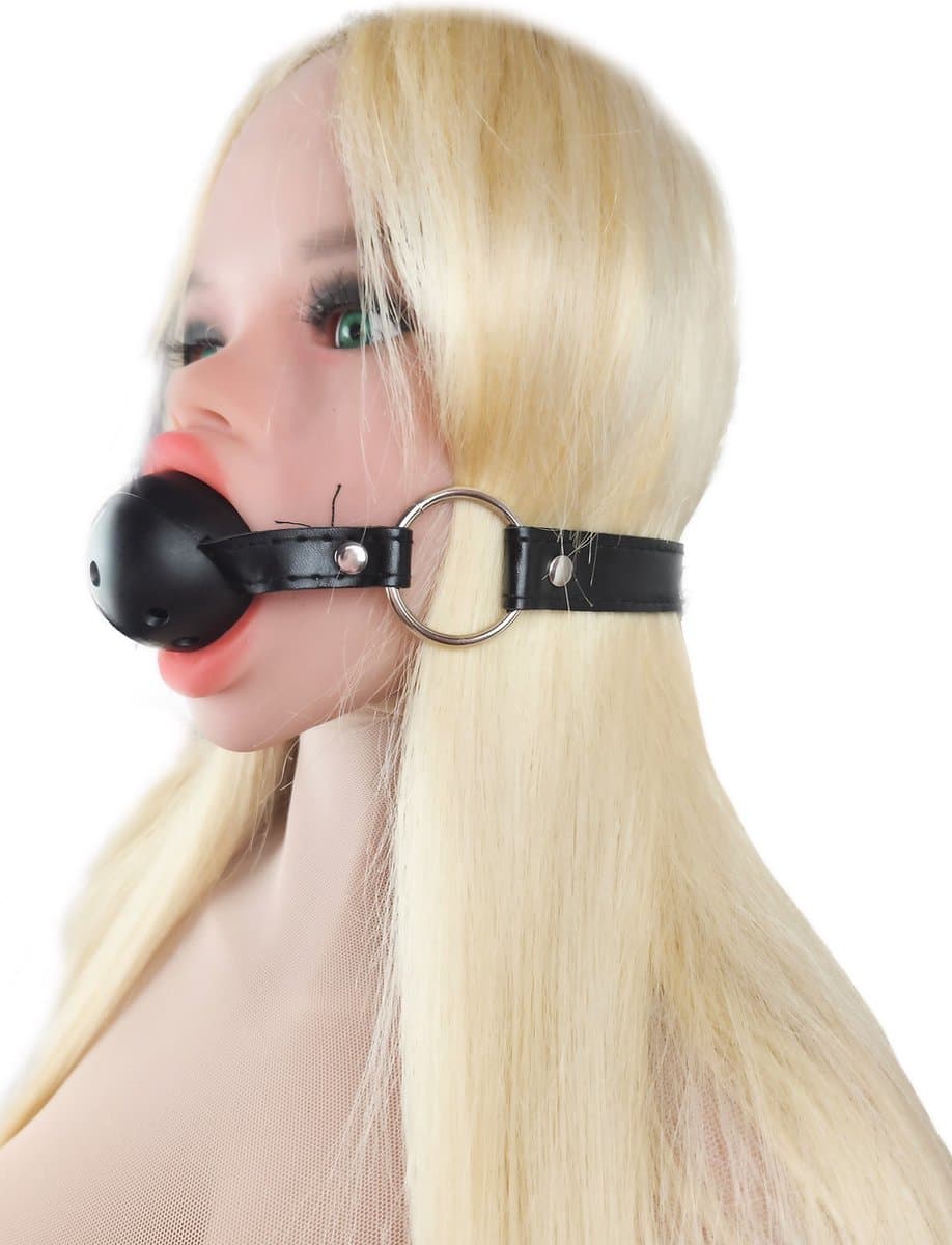 BNDGx® - Gag Ball Zwart - Seks speeltje - Gagbal rond bal mond strap masker bdsm fetish — afbeelding 1