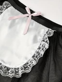 LekkerStout Dienstmeisje Kostuum - Beha, Mesh Rokje & Mouwboorden - Sexy Lingerie | M | ( LS050 ) — thumbnail 3