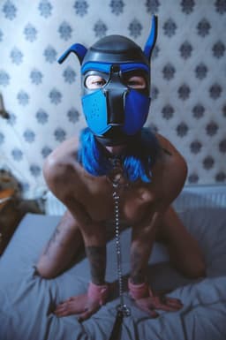 Banoch - Lindo Perrito Azul Neoprene - hondenmasker puppy play blauw neopreen — thumbnail 2