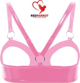 Beha Open Borsten - Latex Wetlook - Roze - Tepels — thumbnail 2