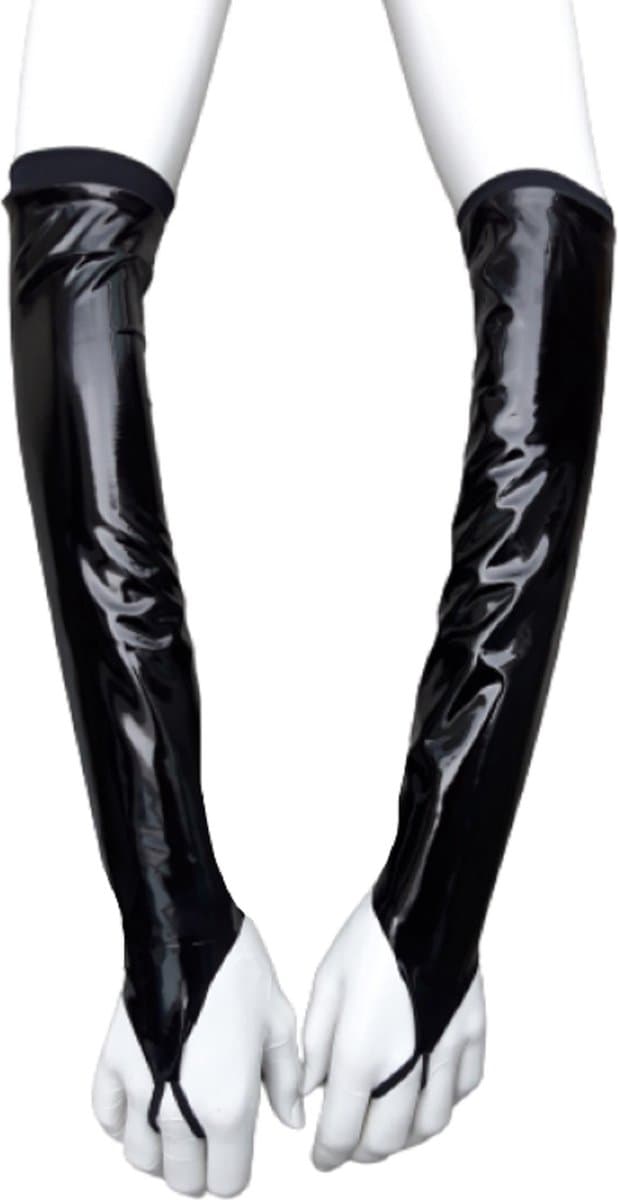 Handschoenen van Datex (Mix latex en stof ) L/XL Sexy kinky fetish accessoire — afbeelding 1