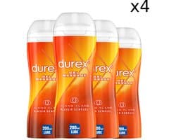 Durex Massage Olie en Glijmiddel 2-in-1 - Sensual met Ylang Ylang - 200ml x4