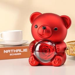 Romantische teddybeer met rozenbloem - Perfect cadeau voor Valentijnsdag, Moederdag, bruiloften en jubilea — thumbnail 3