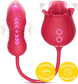 Sensa 3 in 1 Roos Vibrator - Bef simulator - G Spot & Clitoris & Stimulator - Sex Toys voor Vrouwen & Koppels - Seksspeeltjes - Tarzan Dildo - Rood — thumbnail 1