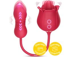 Sensa 3 in 1 Roos Vibrator - Bef simulator - G Spot & Clitoris & Stimulator - Sex Toys voor Vrouwen & Koppels - Seksspeeltjes - Tarzan Dildo - Rood