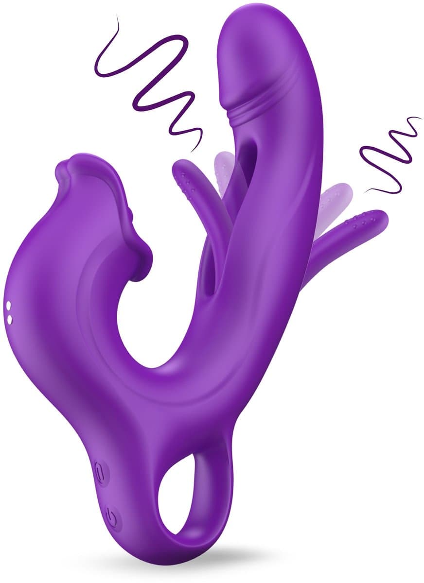 Ivy Lux Amelia - Likkende Vibrator - Rabbit Vibrator – G-spot & Clitoris Stimulator – 49 standen (7+7) - Vibrator voor vrouwen - Sex toys voor Vrouwen – Waterdicht – USB oplaadbaar – Vibrator voor koppels — afbeelding 1