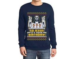 Lelijke kersttrui voor heren - Go Jezus It's Your Birthday sweatshirt