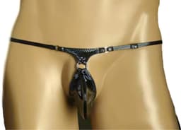 BamBella ® - String - Maat L/XL - Zwart SM kleding BDSM erotische heren kleding ondergoed lingerie onderbroek zwart — thumbnail 1