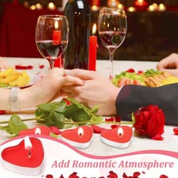 50 Hartvormige Theelichthouders en 1000 Zijden Rozenblaadjes Set voor Valentijnsdag Bruiloft — thumbnail 4
