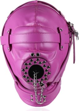 Banoch - Depraved Stopper Pink - Roze bondage masker van pu Leer | BDSM — thumbnail 1