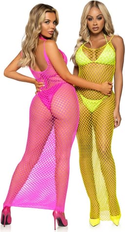 Woven twist net maxi dress — thumbnail 1