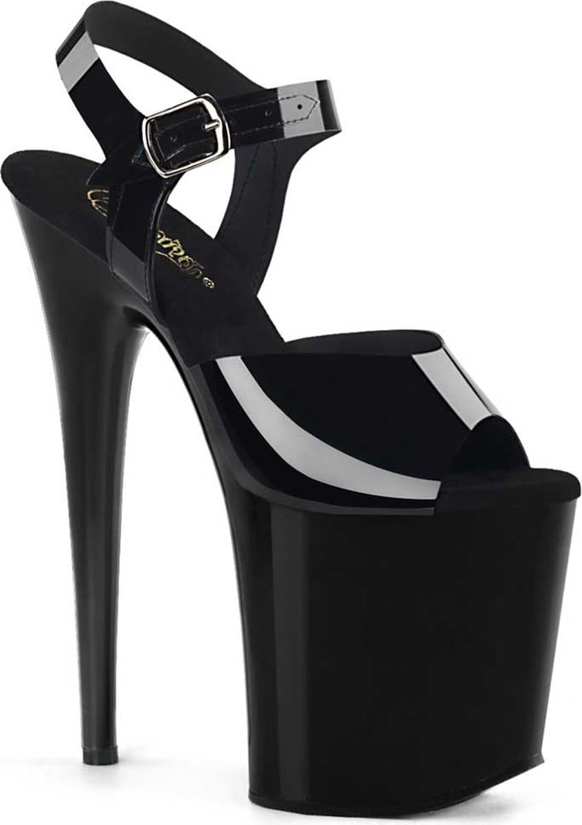 Pleaser - FLAMINGO-808N Sandaal met enkelband, Paaldans schoenen - Paaldans schoenen - 44 Shoes - Zwart — afbeelding 1