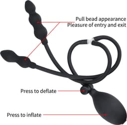 Dubbele opblaasbare grote buttplug - Stelletjes - Anaal en Vaginaal - Dildo - Anale stimulatie - Multifunctioneel - Dilator - Expander — thumbnail 2