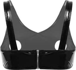 Erotische top met open tepels - PU Leder - Ritssluiting - Beha - Hemd - Porno — thumbnail 3