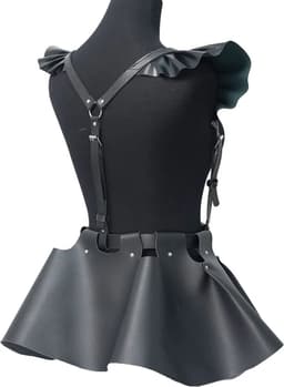Lederen rok met bretels - BDSM - Feest - Festival - Erotische outfit - One size — thumbnail 4