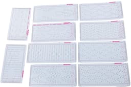 Dailygoods- Punching Cards Set - 10 Stuks - Professionele Plastic Kaarten - Voor Silver Reed Breimachine - Gebruiksvriendelijk - 10 Patronen - Breipatroonkaarten — thumbnail 1