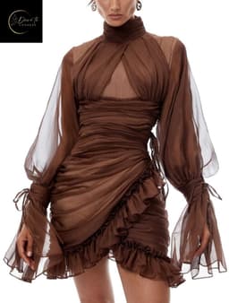 Luxe Mesh Jurkje Dames – Festivallook –Sexy Lingerie Jurk – Sexy Lingerie Dames – Lingerie Erotisch – Transparante Clubwear – Luxe Gala & Festival Jurkje – Boudoir Jurk – Verleidelijk Mesh Dress – High End – Dare to Undress – S, M, L — thumbnail 4