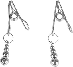 Oneay Tepelklemmen, verstelbare metalen tepelklemmen met kleine balletjes, geen piercing nodig, geschikt voor tepelringen, metalen tepelspeeltjes voor vrouwen. — thumbnail 1