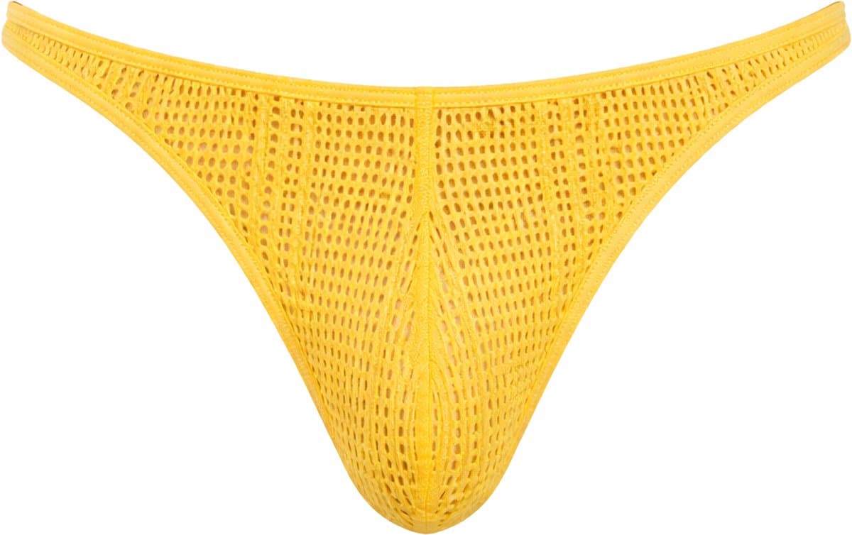 Barcode Berlin Thong Gor Yellow - MAAT XL - Erotisch Heren Ondergoed - String voor Man - Sexy mannen String — afbeelding 1
