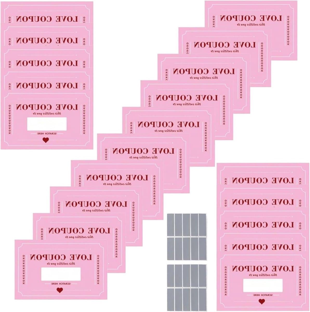 Liefdescoupons Kraskaarten - Date Night Cards - Romantische Avonden - 20 Verrassingen - 15x12 cm - Roze — afbeelding 1