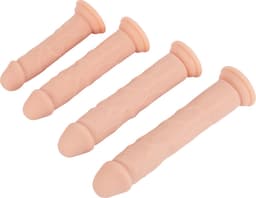 Banoch | rechte beige siliconen dildo met zuignap | small | 17 cm lang | Ø 3.2 cm — thumbnail 5