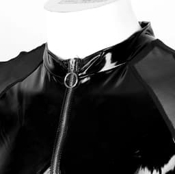 Latex wetlook shirt mannen - Transparante schouders - Ritssluiting - Glanzend - BDSM - Club — thumbnail 5
