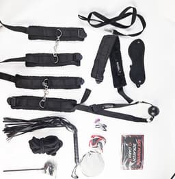 BNDGx® - Sex Toys - voor koppels - 14 delen Set - SM Pakket - Bondage - Vastbinden - Kit - Startset - handboeien - Rood BDSM — thumbnail 2