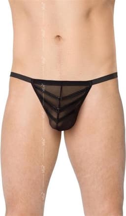 SoftLine Collection - Doorzichtige sexy G-string met wetlook zwart S t/m L — thumbnail 1