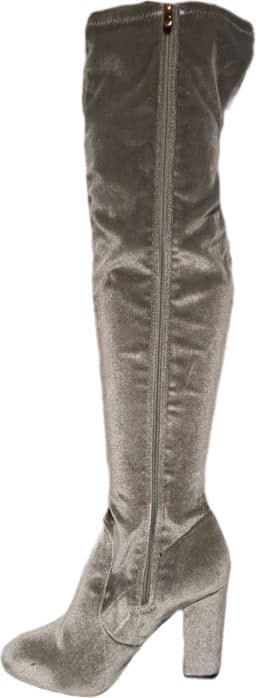 SERGIO TODZI-HOGE OVER THE KNEE LAARS-GREY-SOFTVELVET-HAK 10CM-40 — thumbnail 2