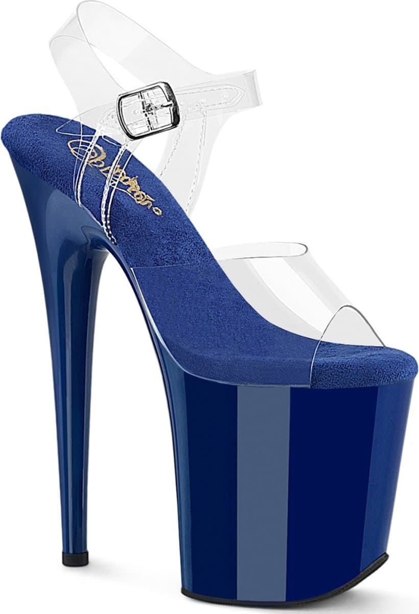 Pleaser - FLAMINGO-808 Sandaal met enkelband, Paaldans schoenen - US 5 - 35 Shoes - Blauw — afbeelding 1