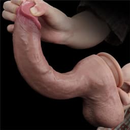 Lovetoy - Realistic Cocksucker Training Dildo - Platinum Silicone - 27cm — thumbnail 5