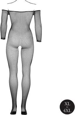Bodystocking OffShoulder Neck - Fishnet / Open - OSX - Black — thumbnail 2