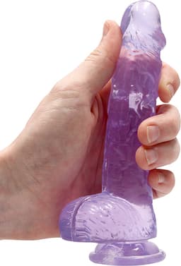 Handful Crystal Clear Transparante Dildo Paars Beginners Dildo Small Invoerdiepte 12 cm Totale Lengte 15 cm — thumbnail 3