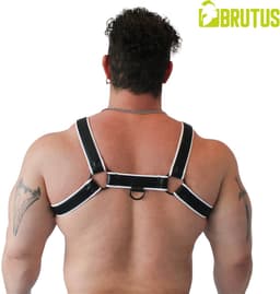 BRUTUS Vegan Bulldog Harness Black-White L/XL — thumbnail 5