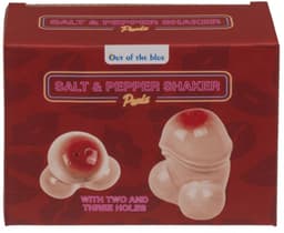Zout- en peperstrooierset – Penis design – Set van 2 – Keramiek – Inclusief giftbox – Compact formaat 4 x 2,5 x 7 cm – Humoristisch cadeau voor vrijgezellenfeesten, diners of feestjes — thumbnail 4