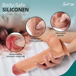 TipsToys® Vibrerende Dildo met Zuignap - Realistische Vibrator met Balzak - 10 Standen - Levensechte Grote - 4.7 ⌀ cm G Spot & Prostaat Stimulator - Seksspeeltjes Mannen, Vrouwen & Beginners - Anaal Sex Toys — thumbnail 3