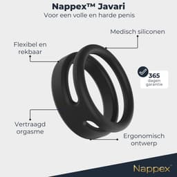 Cockring Siliconen - Nappex™ Javari Penisring voor een Stevige Erectie [Discreet Verzonden] - Rekbare Ballstretcher - Sex Toys voor Mannen en Koppels - Kamasutra - BDSM - Seksspeeltjes Zelf Aftrekken - Erotiek — thumbnail 4