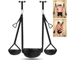 Aura® Sex Schommel - Sex Swing Extra Stevig – Seksschommel met Gratis Blinddoek – Seksspeeltjes voor Koppel – BDSM met Gratis Instructieboek – Erotiek Toys – Love Swing – Discreet Verpakt - Zwart - 29cm x 25cm x 8cm