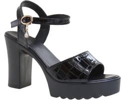 Sandalen met Plateau - Hoge Hakken - Feestelijke Gelegenheden - Verstelbare Enkelband - 10cm Hak 3cm Plateau