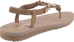 Dames Slippers - Sandalen Teenslippers - Zomerse Dag - Decoratieve Band - Yoga Foam Voetbed - Taupe — thumbnail 3